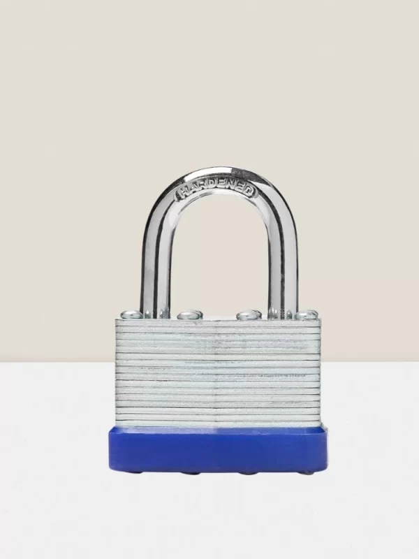 Laminated steel padlock